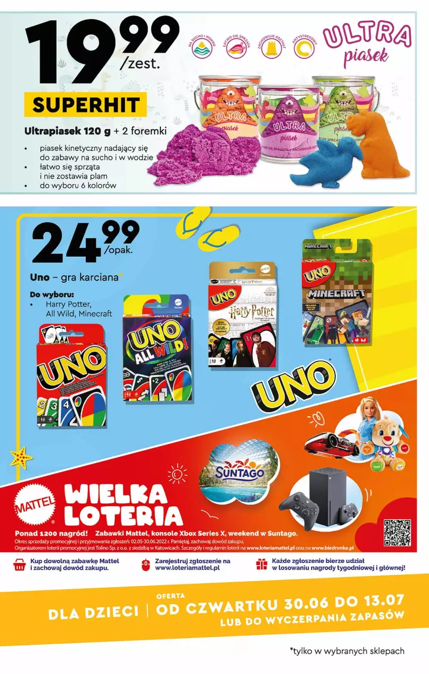 Gazetka promocyjna Biedronka - Okazje tygodnia - ważna 27.06 do 13.07.2022 - strona 27 - produkty: Dron, Foremki, Gra, Harry Potter, Mattel, Mięta, Minecraft, Piasek kinetyczny, Ser, Tago, Xbox