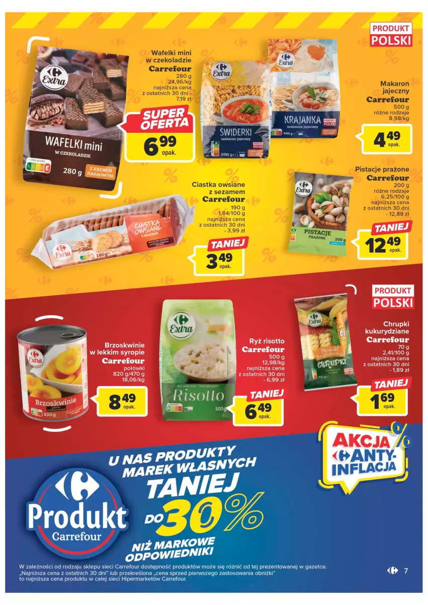 Gazetka promocyjna Carrefour - Gazetka Marki własne Carrefour - ważna 10.01 do 29.01.2023 - strona 7 - produkty: Ciastka, Ciastka owsiane, Makaron, Pistacje, Sezam