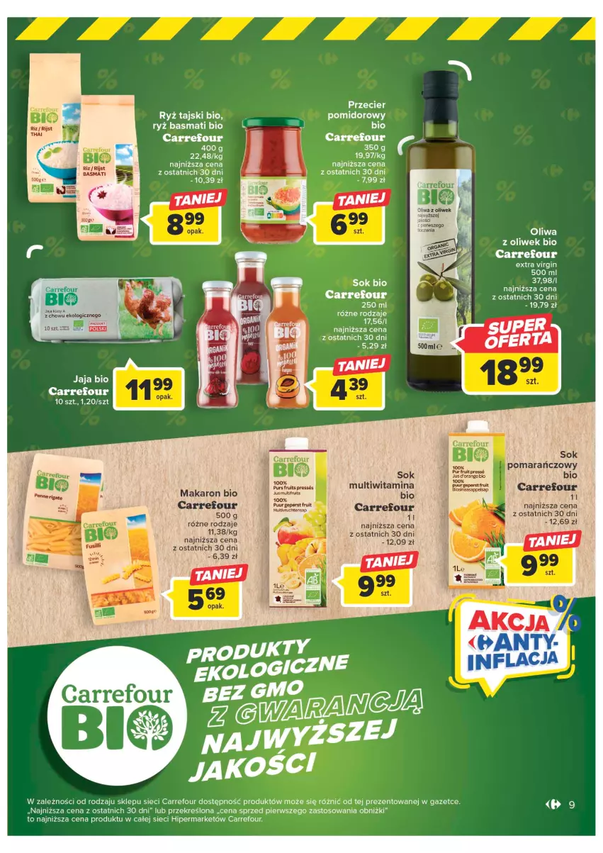 Gazetka promocyjna Carrefour - Gazetka Marki własne Carrefour - ważna 10.01 do 29.01.2023 - strona 9 - produkty: Fa, Jaja, Makaron, Oliwa z oliwek, Ryż, Ryż basmati