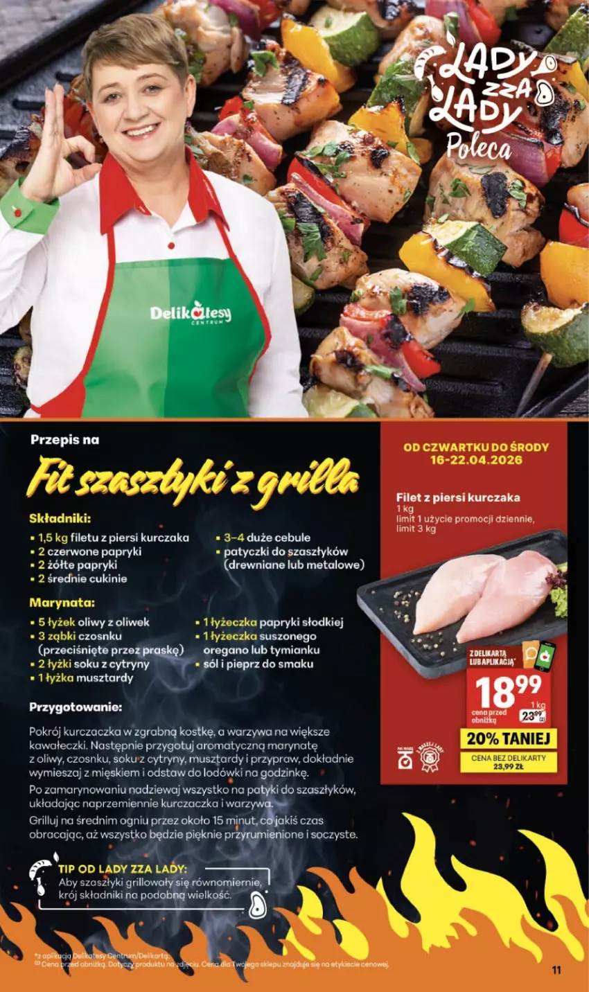 Gazetka promocyjna Delikatesy Centrum - Franczyza DC16 Czwartek - ważna 16.04 do 22.04.2026 - strona 11 - produkty: Cytryny, Filet z piersi kurczaka, Gra, Grill, Kurczak, Mus, Pieprz, Rum, Sok, Sól, Warzywa