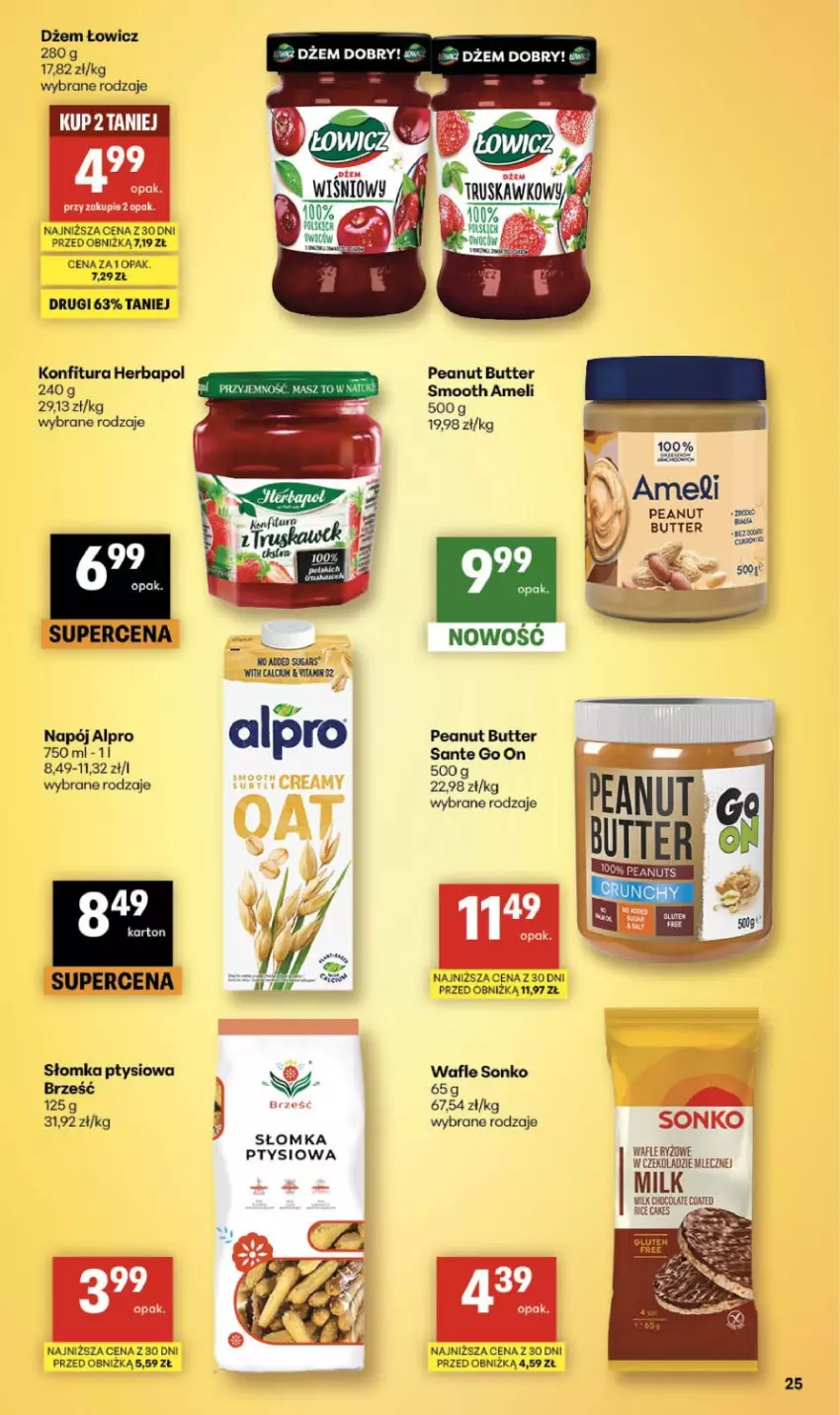 Gazetka promocyjna Delikatesy Centrum - Franczyza DC16 Czwartek - ważna 16.04 do 22.04.2026 - strona 25 - produkty: Alpro, Dżem, Herbapol, Konfitura, Napój, Ryż, Sante, Sonko, Wafle
