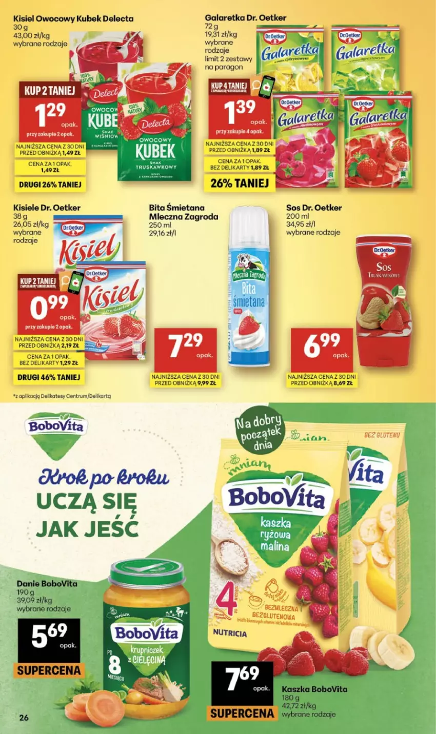 Gazetka promocyjna Delikatesy Centrum - Franczyza DC16 Czwartek - ważna 16.04 do 22.04.2026 - strona 26 - produkty: BoboVita, Delecta, Dr. Oetker, Gala, Galaretka, Kisiel, Kubek, Rum, Sok, Sos