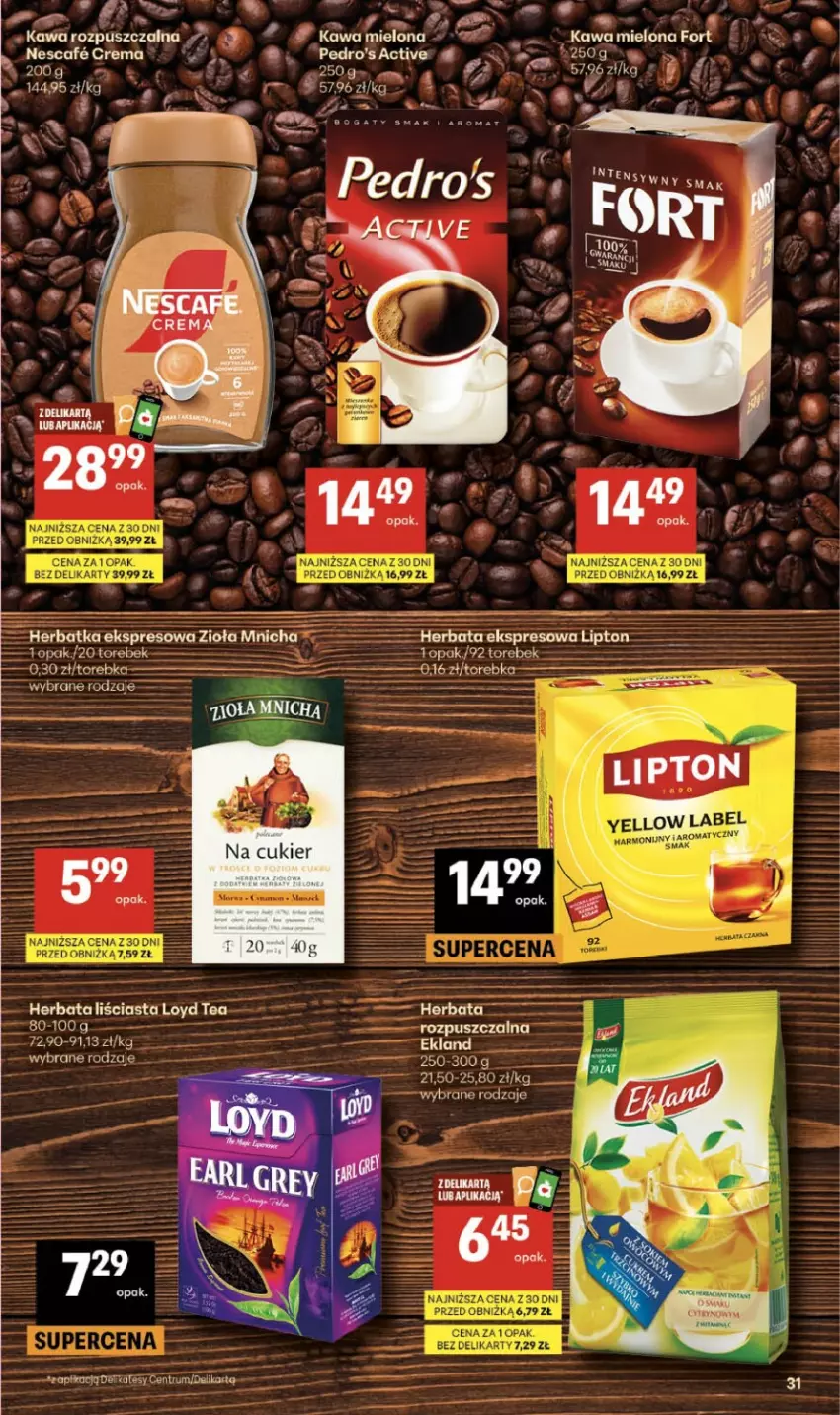 Gazetka promocyjna Delikatesy Centrum - Franczyza DC16 Czwartek - ważna 16.04 do 22.04.2026 - strona 31 - produkty: Cukier, Herbata, Kawa, Kawa mielona, Koc, Lipton, Loyd, Pajac, Rum, Top