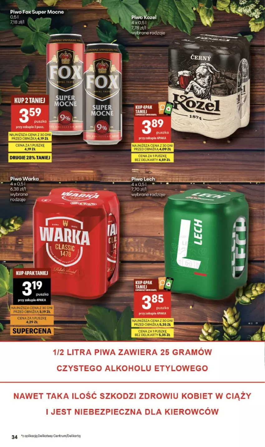 Gazetka promocyjna Delikatesy Centrum - Franczyza DC16 Czwartek - ważna 16.04 do 22.04.2026 - strona 34 - produkty: Gra, Kozel, Piec, Piwa, Piwo, Rum, Warka