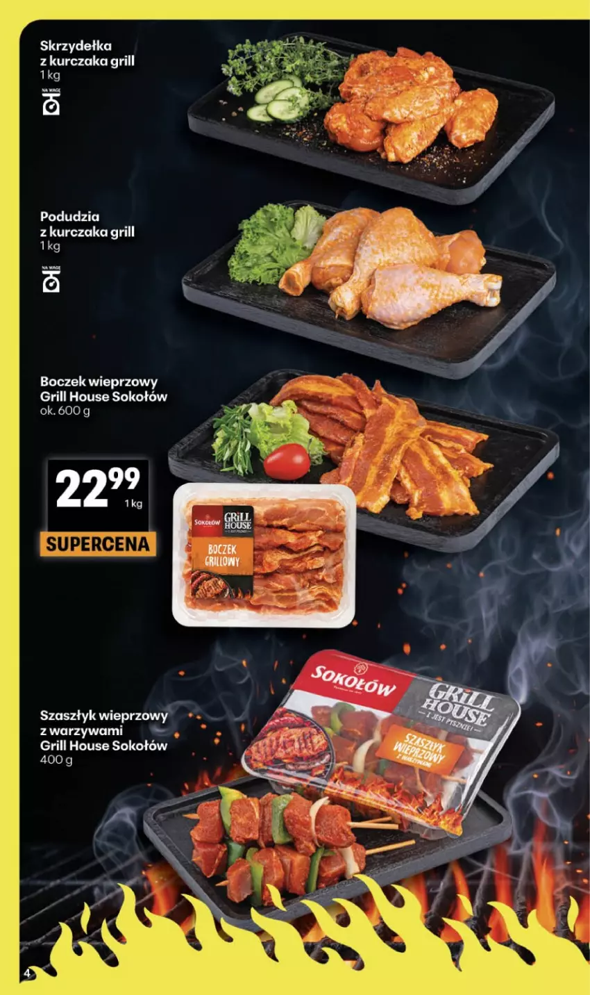Gazetka promocyjna Delikatesy Centrum - Franczyza DC16 Czwartek - ważna 16.04 do 22.04.2026 - strona 4 - produkty: Grill, Kurczak, Skrzydełka z kurczaka, Sok, Sokołów