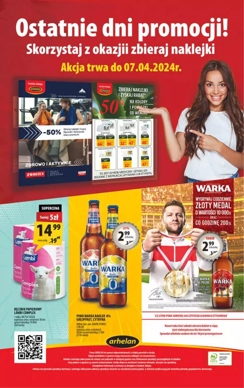 Gazetka promocyjna Arhelan - Gazetka - ważna 05.04 do 14.04.2024 - strona 20 - produkty: Grejpfrut, Piwa, Piwo, Radler, Warka