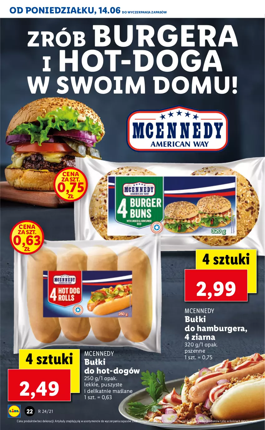 Gazetka promocyjna Lidl - GAZETKA - ważna 14.06 do 16.06.2021 - strona 22 - produkty: Burger, Hamburger