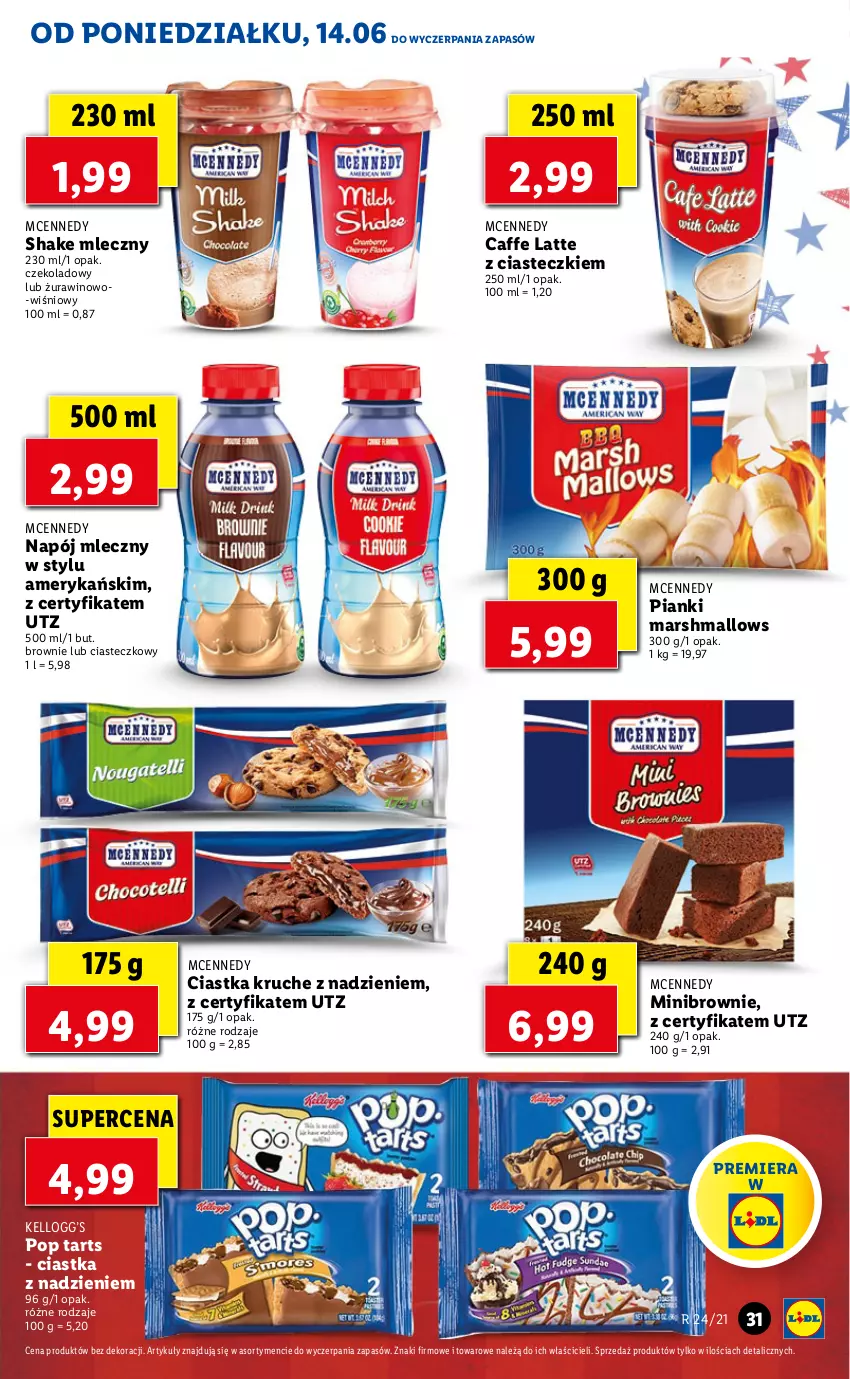 Gazetka promocyjna Lidl - GAZETKA - ważna 14.06 do 16.06.2021 - strona 31 - produkty: Brownie, Ciastka, Mars, Marshmallows, Napój, Napój mleczny, Wino