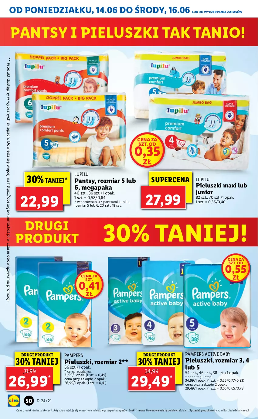 Gazetka promocyjna Lidl - GAZETKA - ważna 14.06 do 16.06.2021 - strona 50 - produkty: Pampers, Por