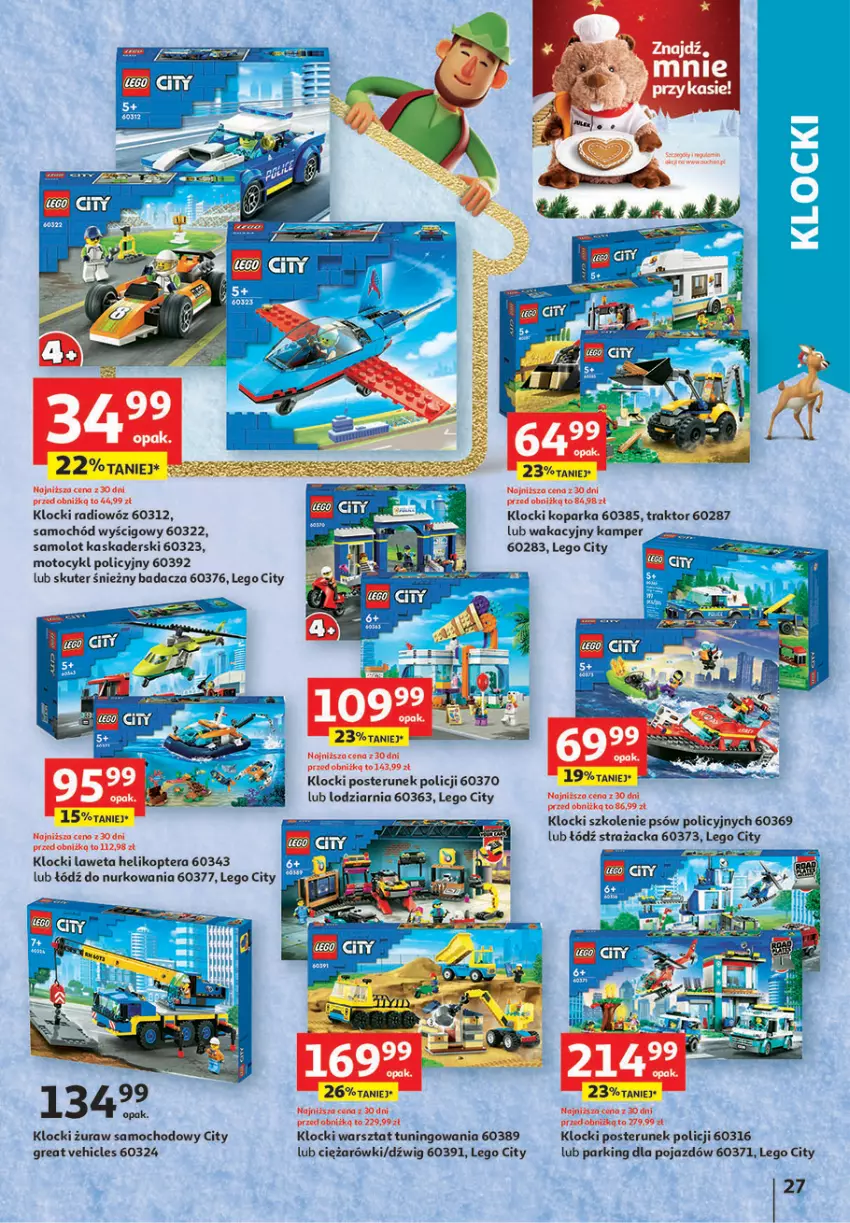 Gazetka promocyjna Auchan - Gazetka Magia Zabawek Hipermarket Auchan - ważna 09.11 do 29.11.2023 - strona 27 - produkty: Amol, Dźwig, Helikopter, Kask, Klocki, LEGO, LEGO City, Parka, Pojazd, Posterunek policji, Samochód, Samolot, Tera, Traktor