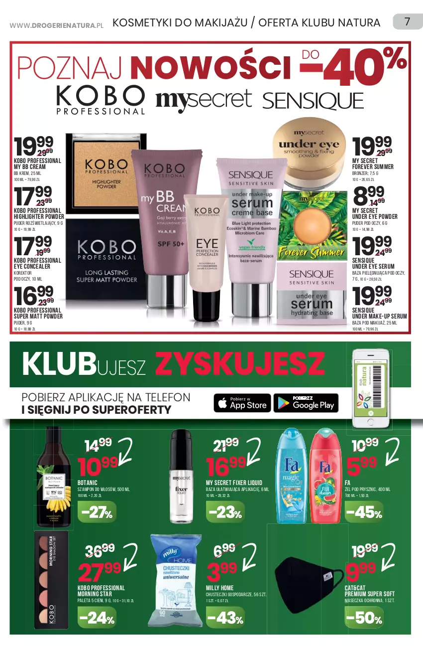 Gazetka promocyjna Drogerie Natura - Gazetka Drogerie Natura - ważna 25.03 do 07.04.2021 - strona 7 - produkty: Bronzer, Chusteczki, Fa, KOBO, Makijaż, Paleta, Puder, Rum, Ser, Serum, Szampon