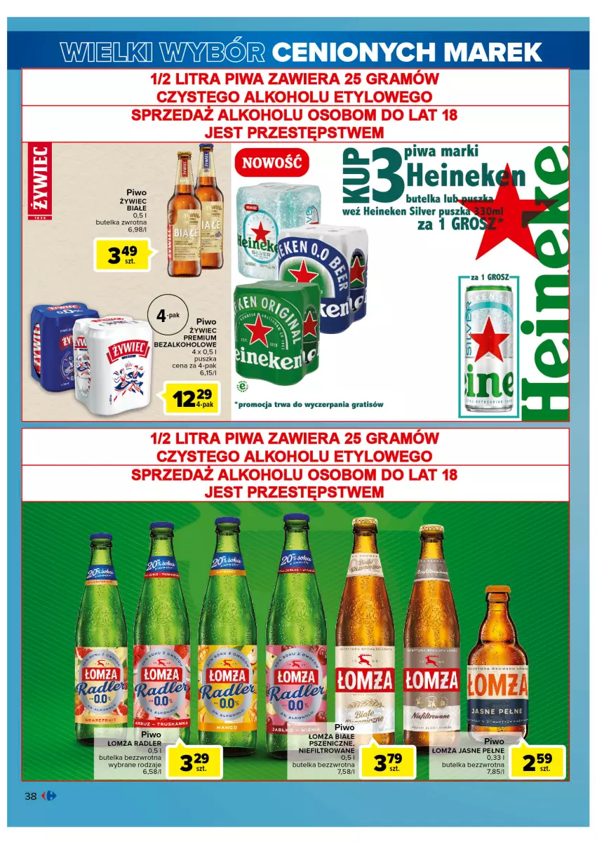 Gazetka promocyjna Carrefour - Gazetka Wielki wybór cenionych marek - ważna 31.05 do 11.06.2022 - strona 38 - produkty: Gra, Heineken, Jaja, Piwa, Piwo, Radler