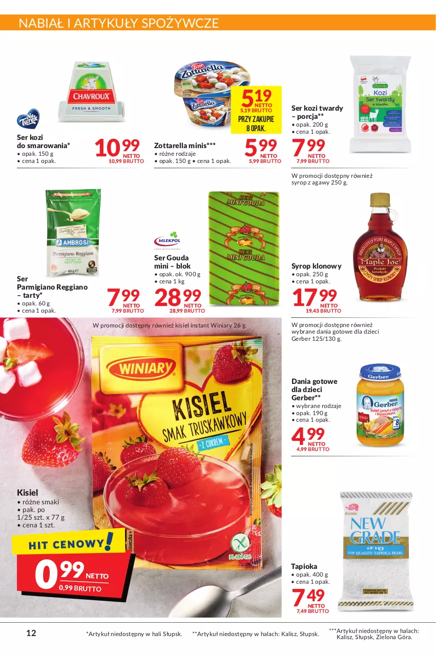 Gazetka promocyjna Makro - Najlepsze oferty - oferta z alkoholem - ważna 02.11 do 14.11.2022 - strona 12 - produkty: Artykuły spożywcze, Dania gotowe, Dzieci, Gerber, Gouda, Kisiel, Por, Ser, Ser kozi, Syrop, Winiary, Zott, Zottarella