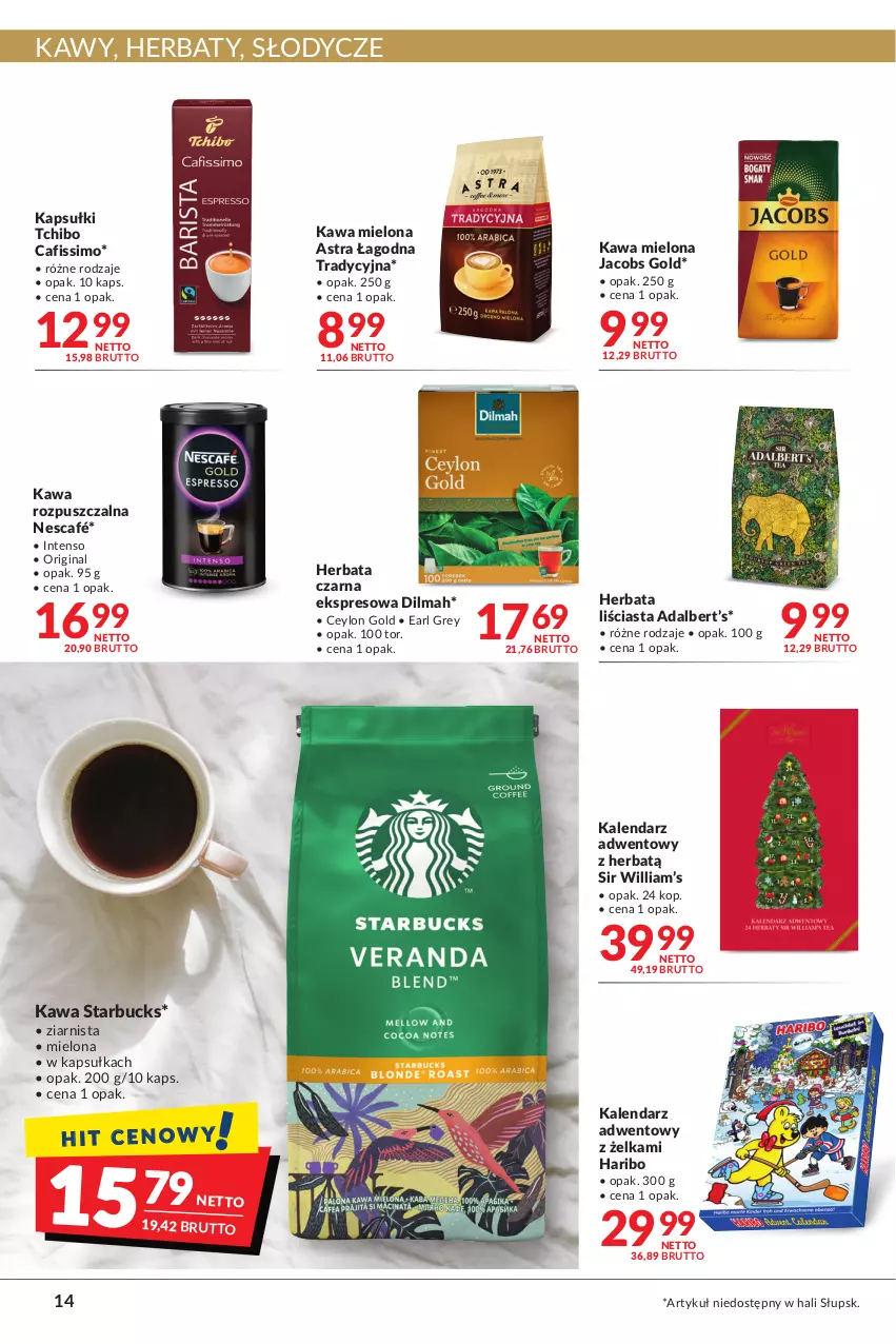 Gazetka promocyjna Makro - Najlepsze oferty - oferta z alkoholem - ważna 02.11 do 14.11.2022 - strona 14 - produkty: Cafissimo, Dilmah, Earl Grey, Gin, Haribo, Herbata, Herbata czarna, Jacobs, Kalendarz, Kalendarz adwentowy, Kawa, Kawa mielona, Kawa rozpuszczalna, Nescafé, Tchibo