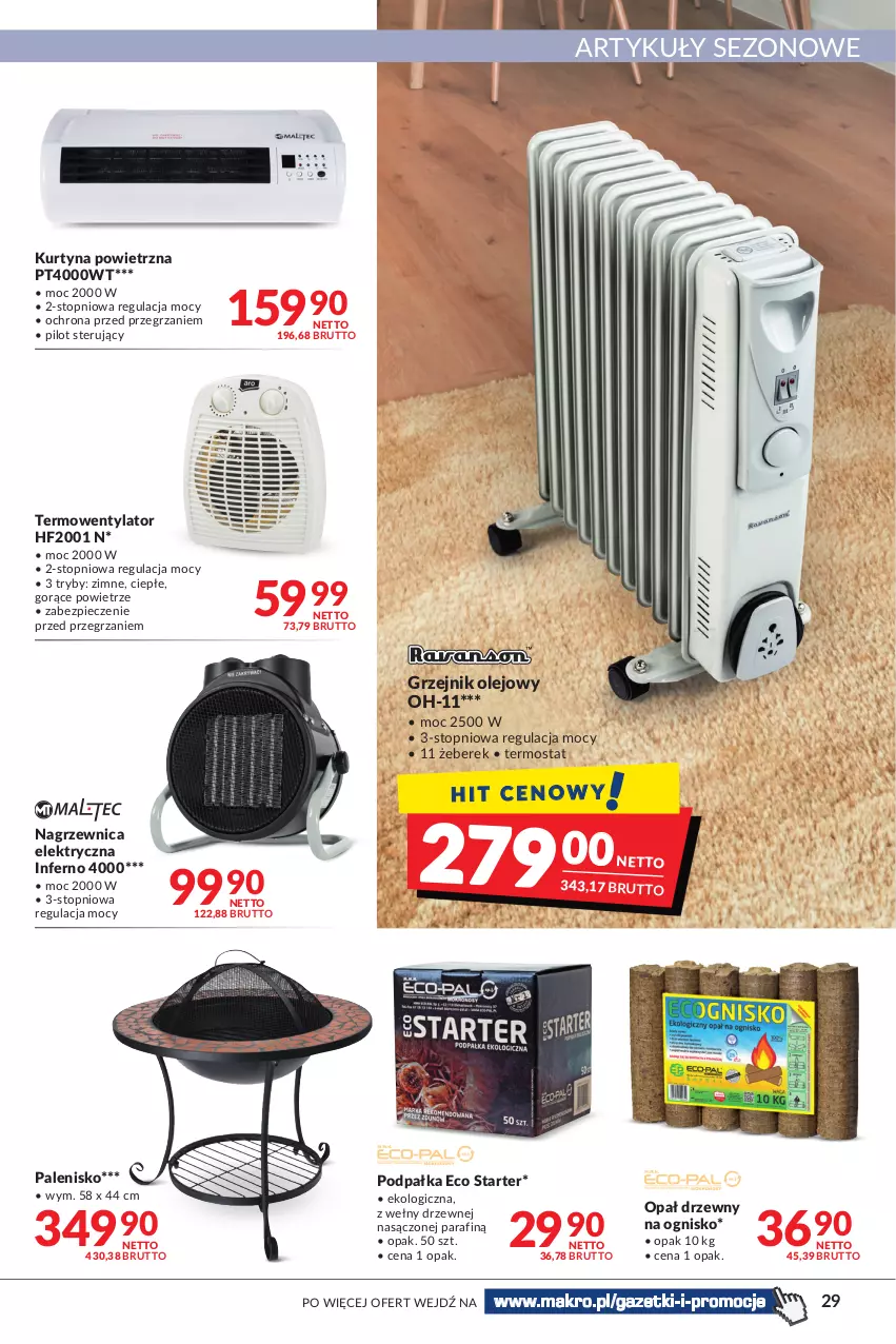 Gazetka promocyjna Makro - Najlepsze oferty - oferta z alkoholem - ważna 02.11 do 14.11.2022 - strona 29 - produkty: Grzejnik, Nagrzewnica elektryczna, Olej, Palenisko, Piec, Termos, Termowentylator, Top