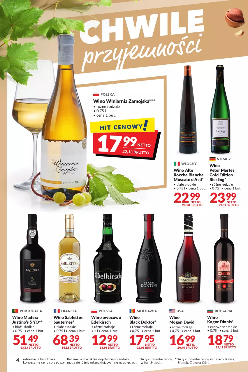 Gazetka promocyjna Makro - Najlepsze oferty - oferta z alkoholem - ważna 02.11 do 14.11.2022 - strona 4 - produkty: Lack, Mogen David, Por, Winiarnia Zamojska, Wino