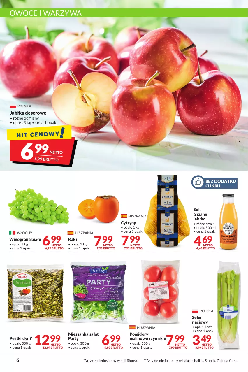 Gazetka promocyjna Makro - Najlepsze oferty - oferta z alkoholem - ważna 02.11 do 14.11.2022 - strona 6 - produkty: Cytryny, Deser, Jabłka, Kaki, Mieszanka sałat, Owoce, Pestki dyni, Pomidory, Sałat, Seler naciowy, Ser, Sok, Warzywa, Wino, Winogrona