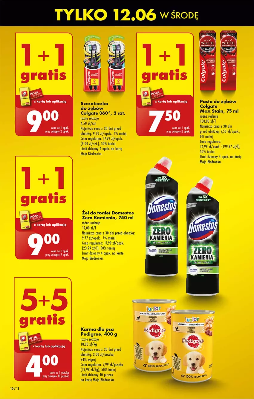 Gazetka promocyjna Biedronka - Od poniedzialku - ważna 10.06 do 15.06.2024 - strona 10 - produkty: Colgate, Domestos, Dron, LG, Pasta do zębów, Pedigree, Szczoteczka, Szczoteczka do zębów