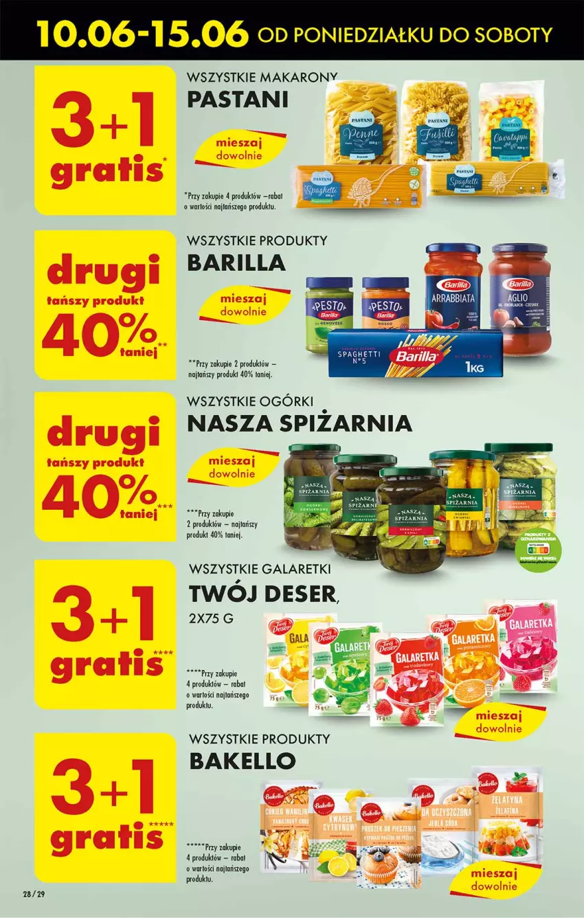 Gazetka promocyjna Biedronka - Od poniedzialku - ważna 10.06 do 15.06.2024 - strona 28 - produkty: Barilla, Deser, Fa, Gala, Galaretki, Makaron, Ser