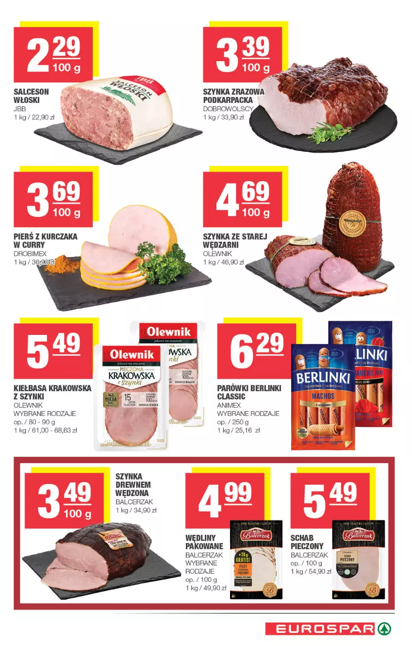 Gazetka promocyjna Spar - EuroSpar - ważna 13.07 do 23.07.2025 - strona 7 - produkty: Berlinki, Drobimex, Karp, Kiełbasa, Kiełbasa krakowska, Kurczak, Olewnik, Parówki, Piec, Salceson, Szynka