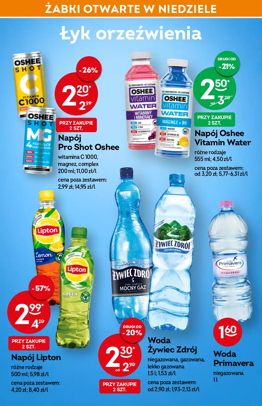 Gazetka promocyjna Żabka - ważna 09.03 do 15.03.2022 - strona 38 - produkty: Eleo, Lipton, Magnez, Napój, Napoje, Oshee, Prima, Primavera, Woda