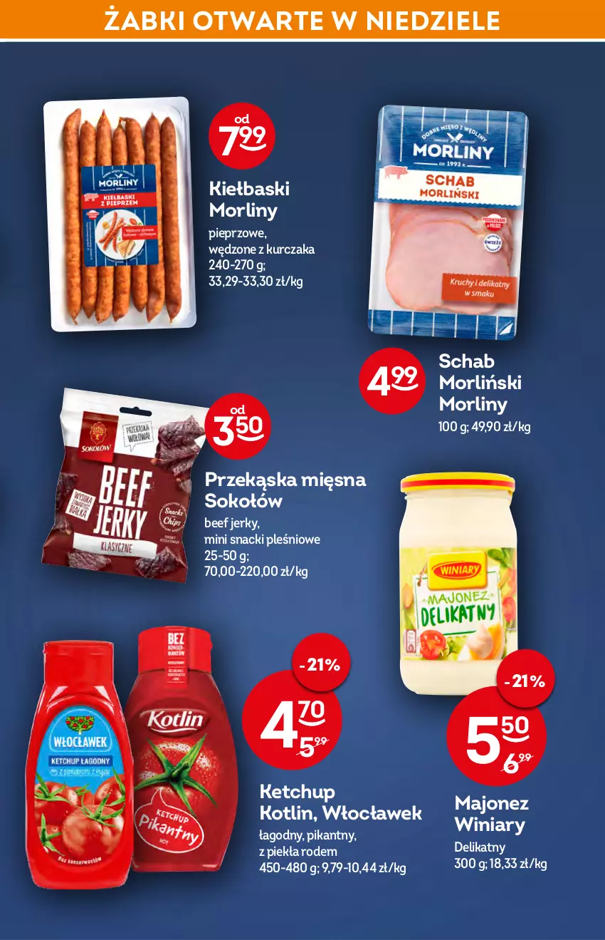 Gazetka promocyjna Żabka - ważna 09.03 do 15.03.2022 - strona 43 - produkty: Eleo, Jerky, Ketchup, Kotlin, Kurczak, Majonez, Morliny, Pieprz, Sok, Sokołów, Winiary