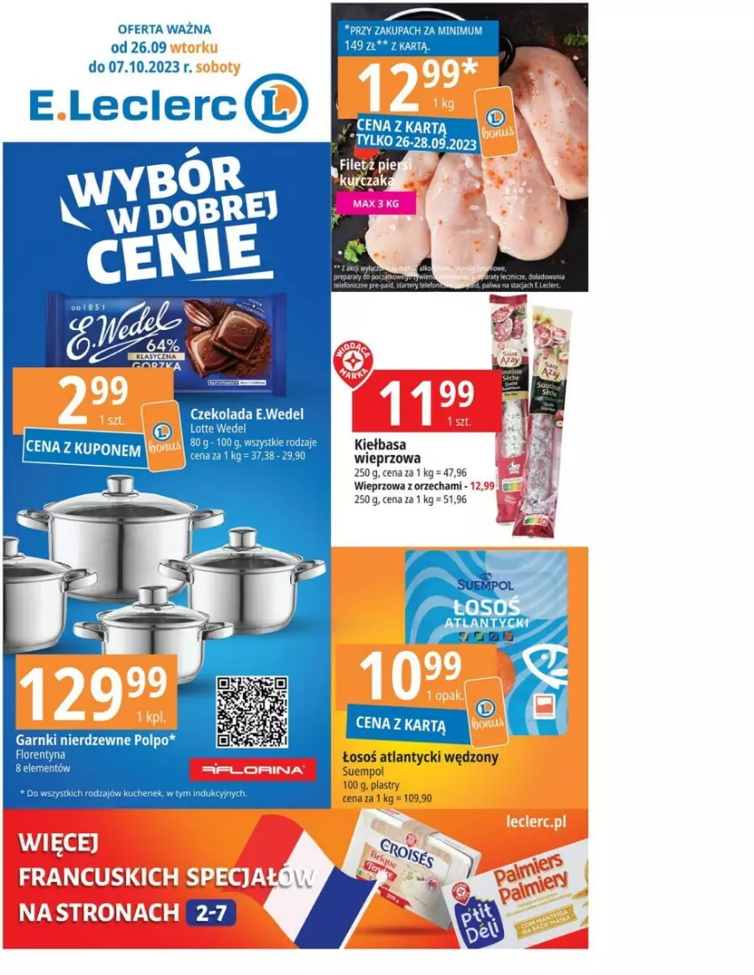 Gazetka promocyjna E Leclerc - ważna 26.09 do 07.10.2023 - strona 1 - produkty: Kiełbasa, Suempol