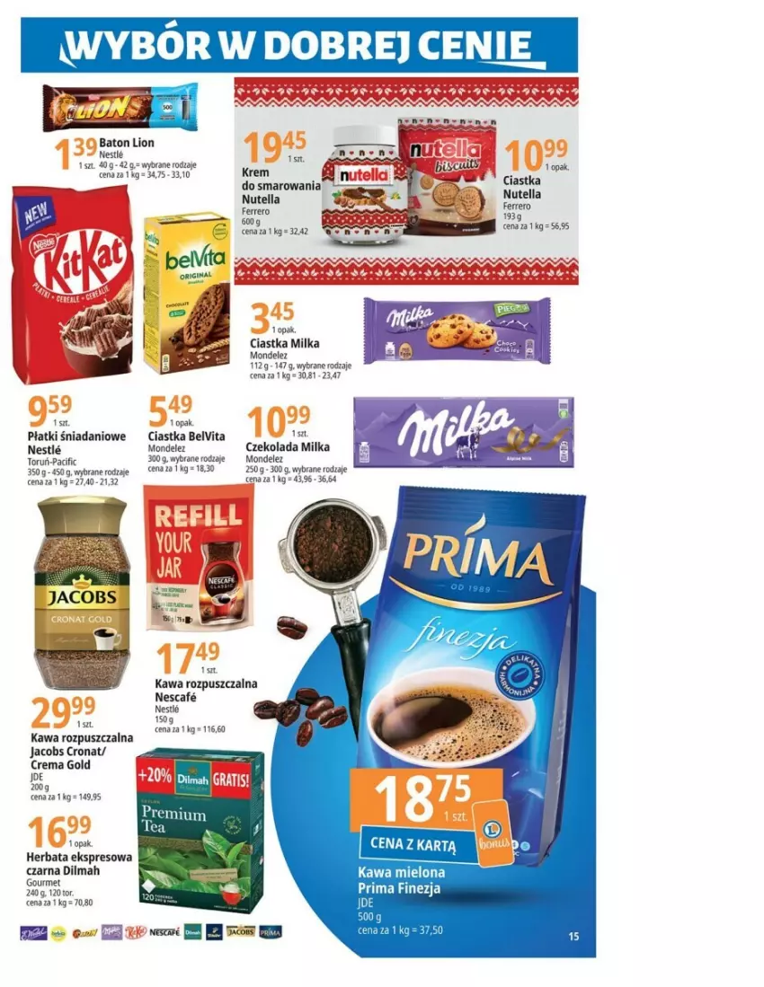 Gazetka promocyjna E Leclerc - ważna 26.09 do 07.10.2023 - strona 7 - produkty: Baton, BelVita, Ciastka, Cif, Danio, Dilmah, Ferrero, Herbata, Jacobs, Kawa, Kawa mielona, Kawa rozpuszczalna, Lion, Milka, Nutella, Prima