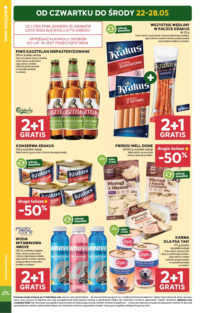 Gazetka promocyjna Stokrotka - Supermarket - ważna 22.05 do 28.05.2025 - strona 2 - produkty: Gra, Kasztelan, Krakus, Magnez, Mięso, Owoce, Pierogi, Piwa, Piwo, Por, Ser, Warzywa, Woda