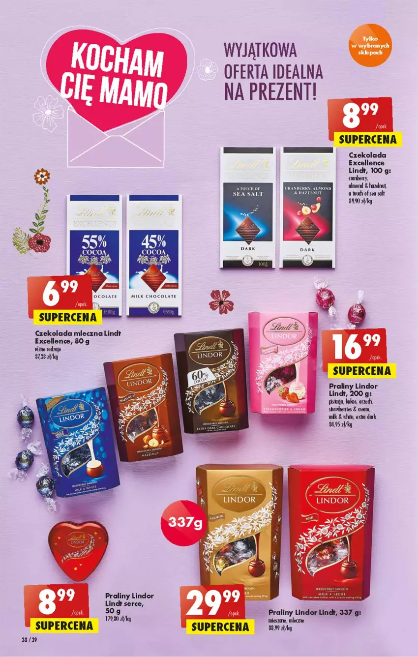 Gazetka promocyjna Biedronka - W tym tygodniu - ważna 19.05 do 25.05.2022 - strona 38 - produkty: Czekolada, Czekolada mleczna, Kokos, Lindor, Lindt, Praliny, Ser