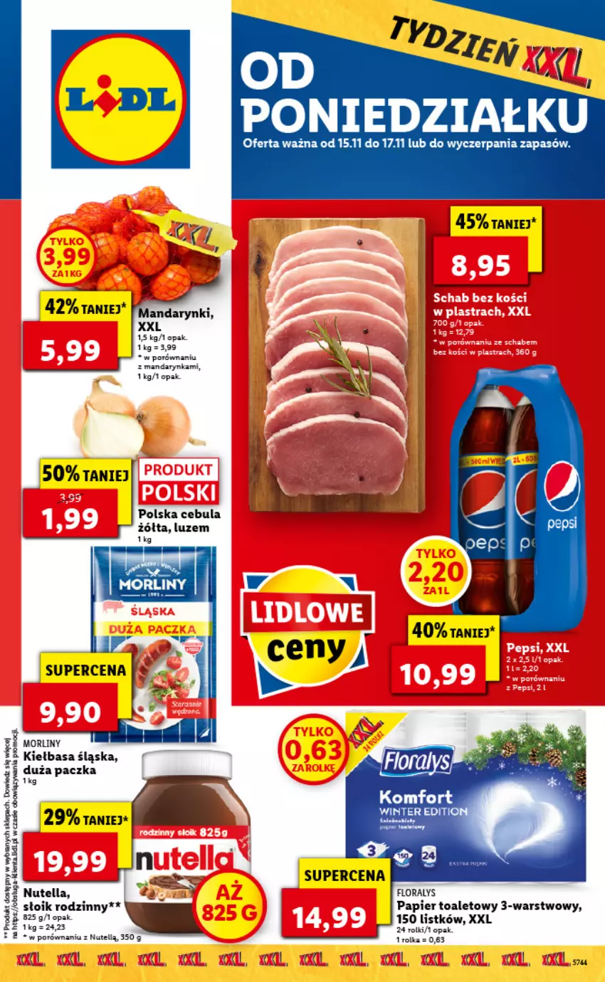 Gazetka promocyjna Lidl - GAZETKA - ważna 15.11 do 17.11.2021 - strona 1 - produkty: Cebula, Flora, Morliny, Papier, Papier toaletowy, Por, Rolki