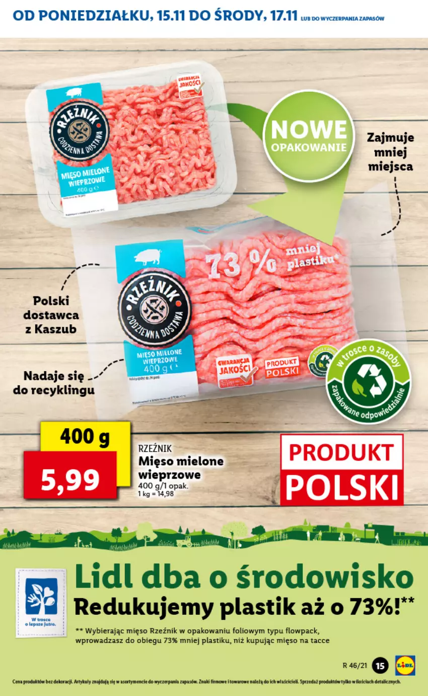 Gazetka promocyjna Lidl - GAZETKA - ważna 15.11 do 17.11.2021 - strona 15 - produkty: Fa, Mięso, Mięso mielone, Sos