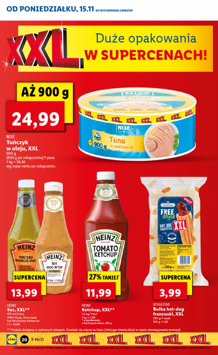 Gazetka promocyjna Lidl - GAZETKA - ważna 15.11 do 17.11.2021 - strona 20 - produkty: Bułka, Fa, Heinz, Ketchup, Mus, Musztarda, Olej, Sos