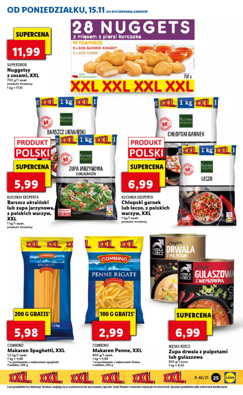 Gazetka promocyjna Lidl - GAZETKA - ważna 15.11 do 17.11.2021 - strona 25 - produkty: Fa, Garnek, Gra, Kuchnia, Kurczak, Makaron, Mięta, Penne, Por, Sos, Spaghetti, Zupa