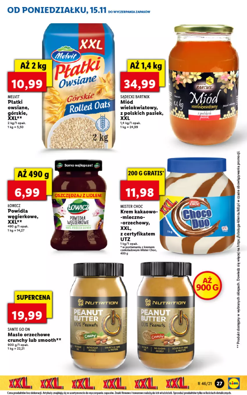 Gazetka promocyjna Lidl - GAZETKA - ważna 15.11 do 17.11.2021 - strona 27 - produkty: Gra, Kakao, Masło, Masło orzechowe, Miód, Sante