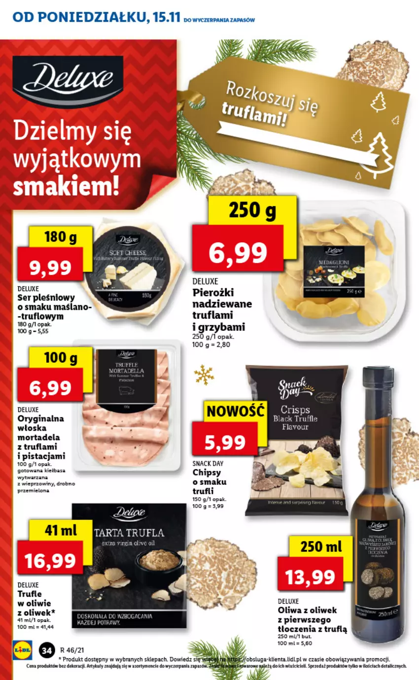 Gazetka promocyjna Lidl - GAZETKA - ważna 15.11 do 17.11.2021 - strona 34 - produkty: Chipsy, Gin, Oliwa z oliwek, Ser, Ser pleśniowy