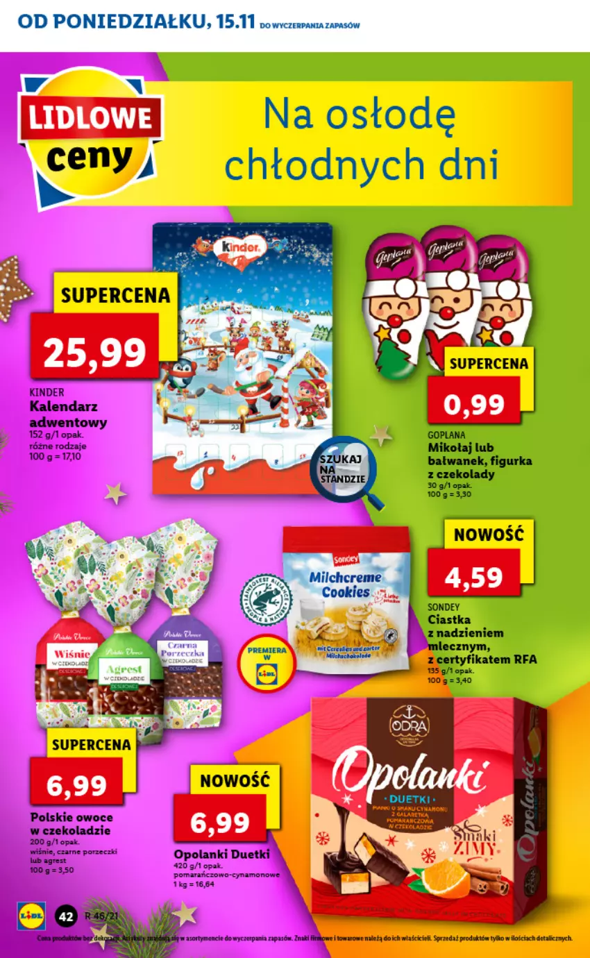 Gazetka promocyjna Lidl - GAZETKA - ważna 15.11 do 17.11.2021 - strona 42 - produkty: Kalendarz, Kalendarz adwentowy, Koc, Lanki, Owoce