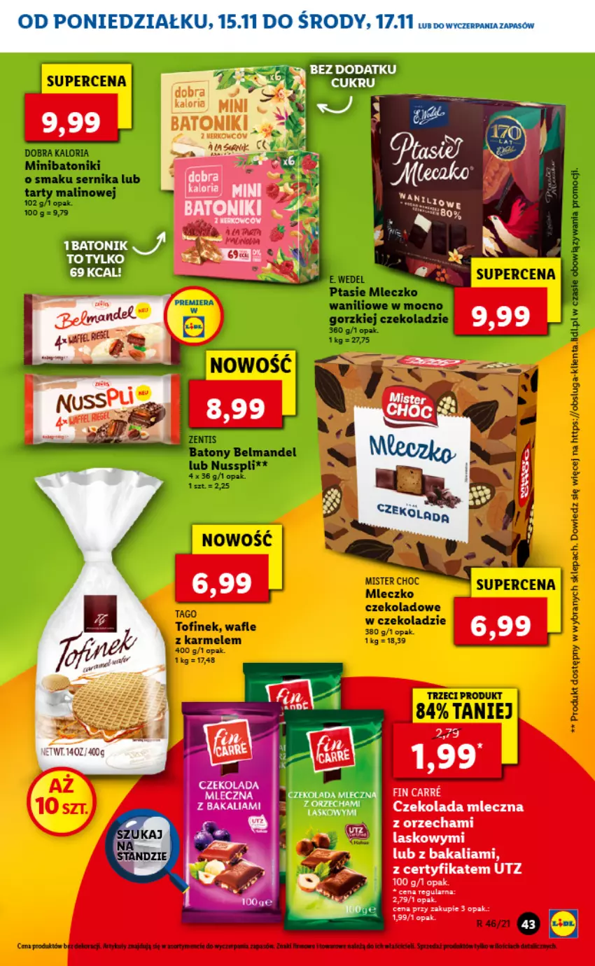 Gazetka promocyjna Lidl - GAZETKA - ważna 15.11 do 17.11.2021 - strona 43 - produkty: Czekolada, Czekolada mleczna