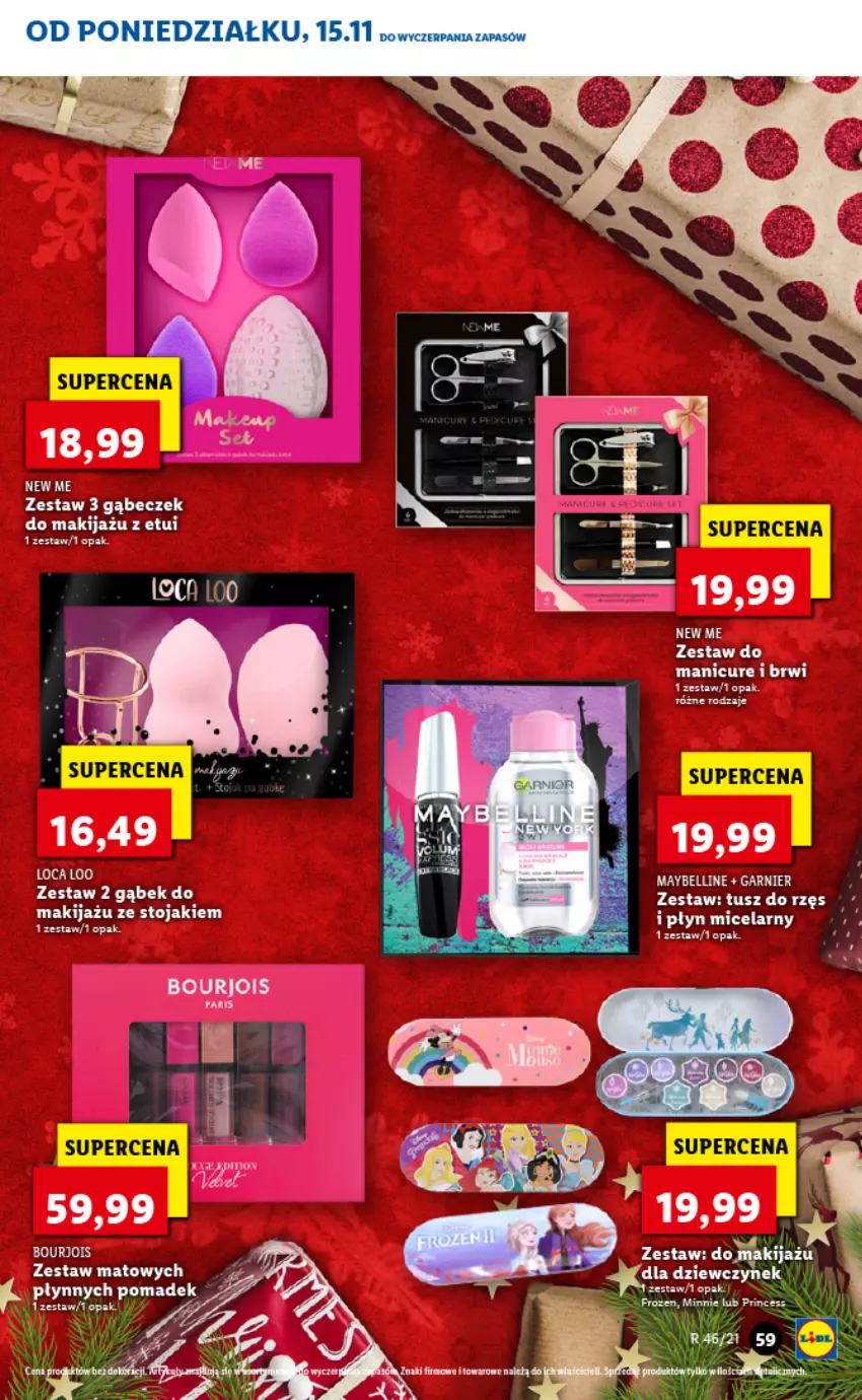 Gazetka promocyjna Lidl - GAZETKA - ważna 15.11 do 17.11.2021 - strona 59 - produkty: AEG, Bell, Bourjois, Fa, Garnier, Makijaż, Maybelline, Płyn micelarny, Stojak, Tusz