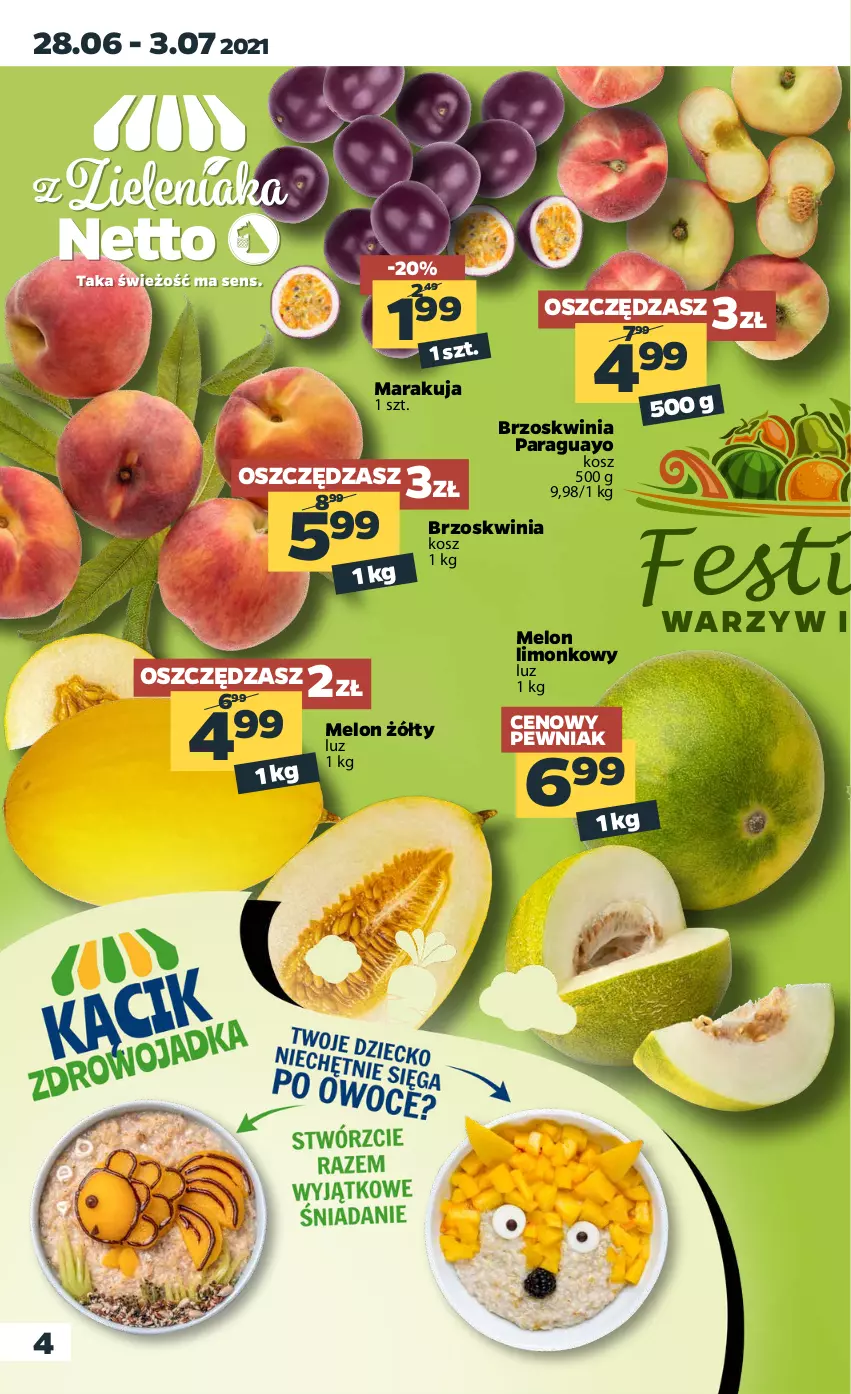 Gazetka promocyjna Netto - Gazetka spożywcza - ważna 28.06 do 03.07.2021 - strona 4 - produkty: Kosz, Melon