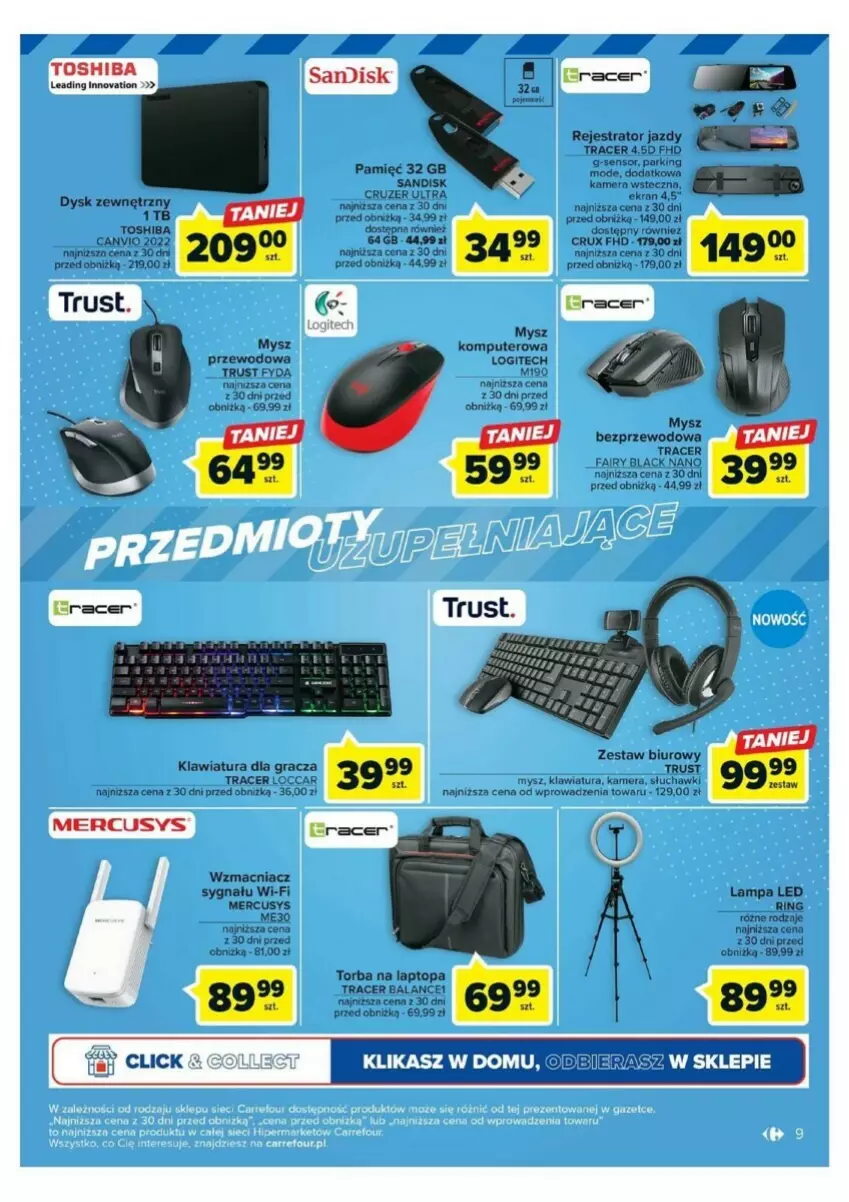 Gazetka promocyjna Carrefour - ważna 16.08 do 02.09.2023 - strona 18 - produkty: Acer, Biuro, Fa, Fairy, Gra, Kamera, Klawiatura, Komputer, Lack, Logitech, Mysz, Mysz bezprzewodowa, Rust, Słuchawki, Top, Torba, Torba na laptopa, Toshiba