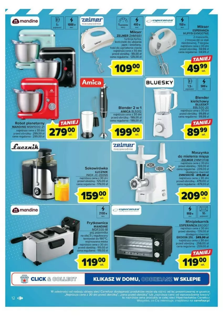 Gazetka promocyjna Carrefour - ważna 16.08 do 02.09.2023 - strona 4 - produkty: Amica, Blender, Maszynka, Maszynka do mielenia, Mikser, Minipiekarnik, Olej, Piekarnik, Pojemnik, Robot, Robot planetarny, Ser, Sok, Szynka, Zelmer