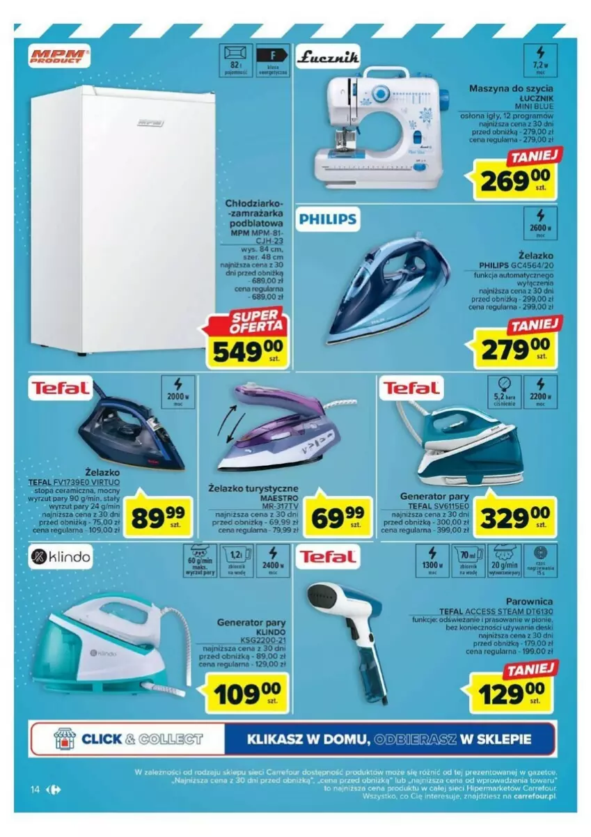 Gazetka promocyjna Carrefour - ważna 16.08 do 02.09.2023 - strona 6 - produkty: Fa, Generator pary, Gra, Parownica, Philips, Szyna, Tefal, Top, Virtu, Zamrażarka