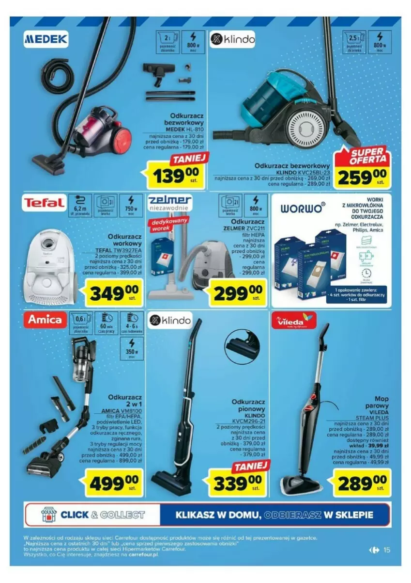 Gazetka promocyjna Carrefour - ważna 16.08 do 02.09.2023 - strona 7 - produkty: Amica, Electrolux, Fa, Gin, Odkurzacz, Philips, Por, Rura, Tefal, Vileda, Zelmer