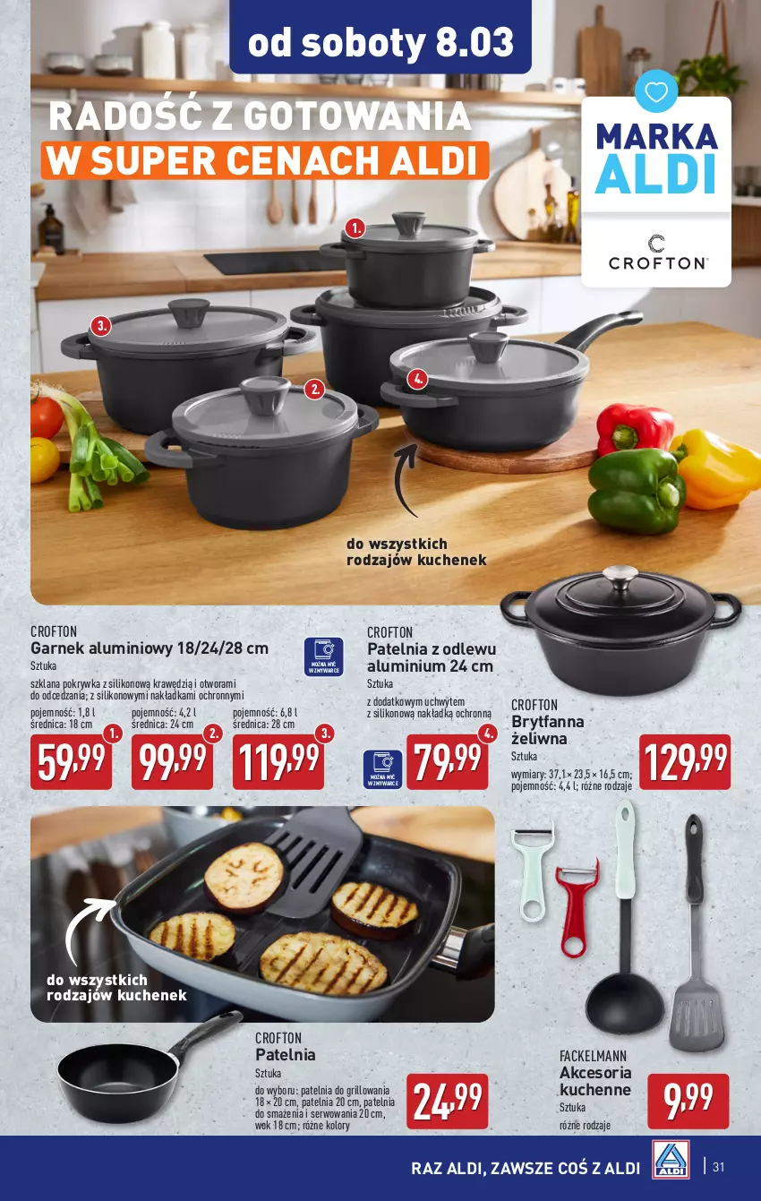 Gazetka promocyjna Aldi - Pełna oferta - ważna 03.03 do 08.03.2025 - strona 31 - produkty: Fa, Garnek, Grill, LANA, Patelnia, Ser