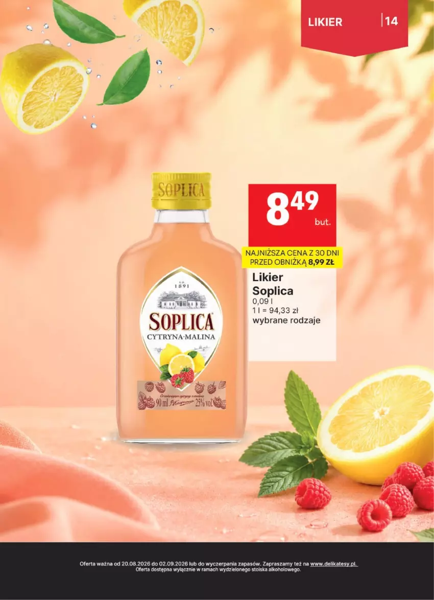 Gazetka promocyjna Delikatesy Centrum - Delibarek DC34-DC35 - ważna 20.08 do 02.09.2026 - strona 14 - produkty: Gra, Likier, Rama, Soplica