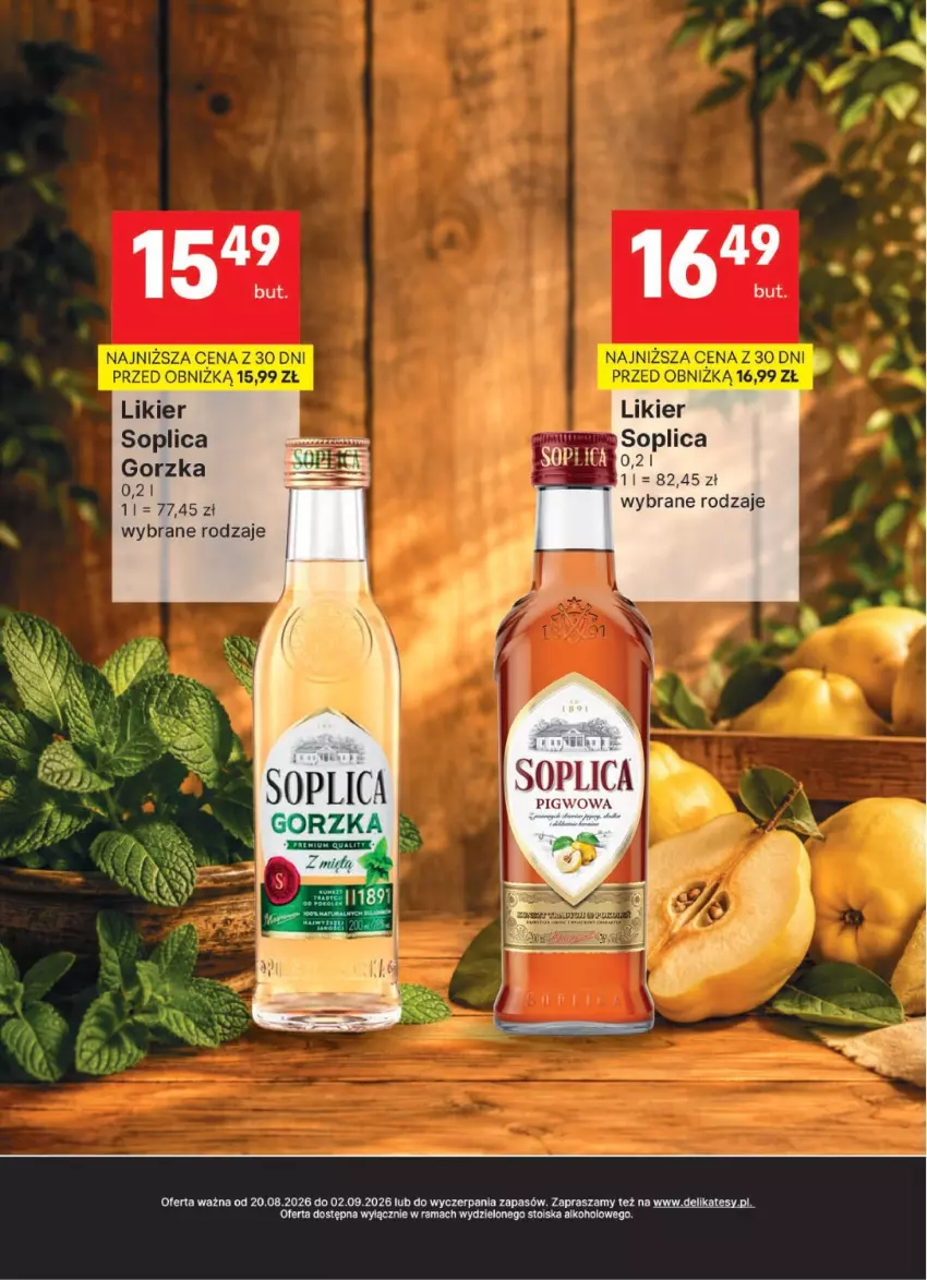 Gazetka promocyjna Delikatesy Centrum - Delibarek DC34-DC35 - ważna 20.08 do 02.09.2026 - strona 15 - produkty: Likier, Rama, Soplica