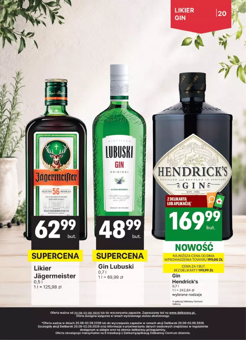 Gazetka promocyjna Delikatesy Centrum - Delibarek DC34-DC35 - ważna 20.08 do 02.09.2026 - strona 20 - produkty: Acer, Gin, Jagermeister, Likier, Rama, Rum, Tran