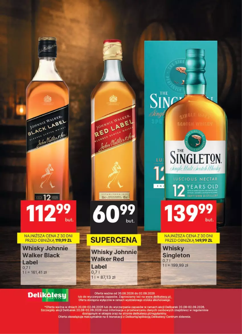 Gazetka promocyjna Delikatesy Centrum - Delibarek DC34-DC35 - ważna 20.08 do 02.09.2026 - strona 23 - produkty: Johnnie Walker, Lack, Rama, Rum, Tran, Whisky