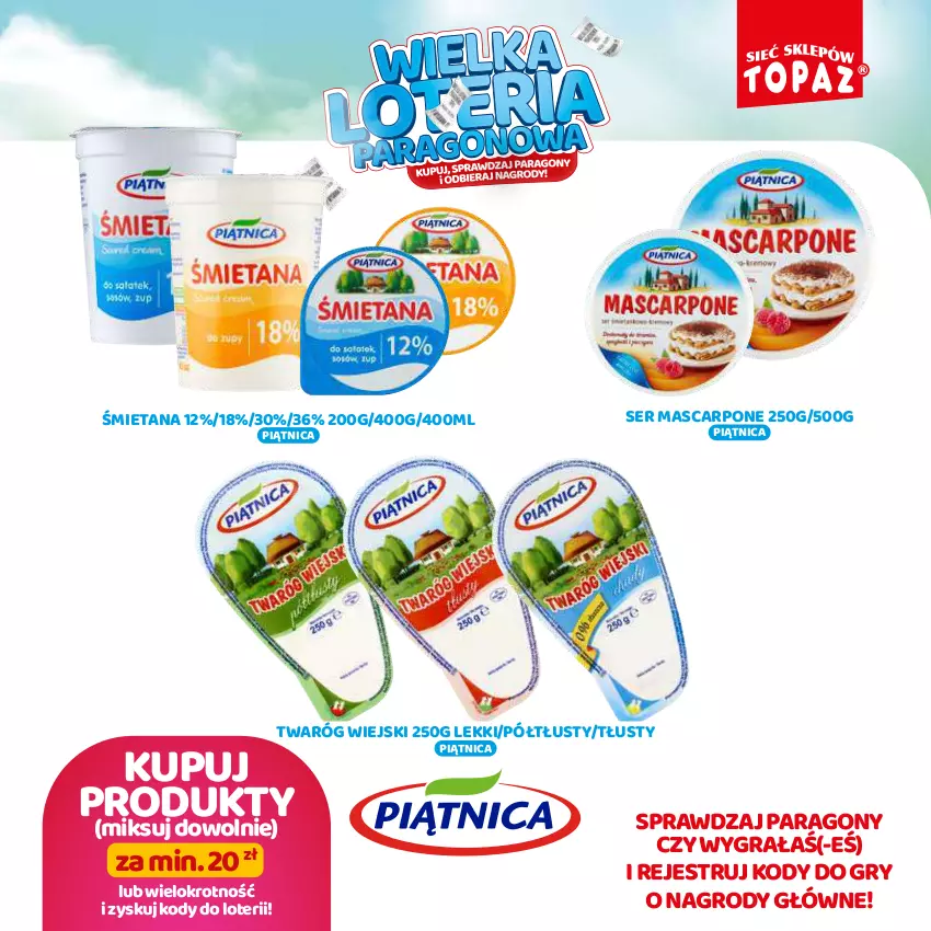 Gazetka promocyjna Topaz - Gazetka - ważna 19.08 do 13.10.2024 - strona 19 - produkty: Gra, Gry, Mascarpone, Piątnica, Ser, Twaróg